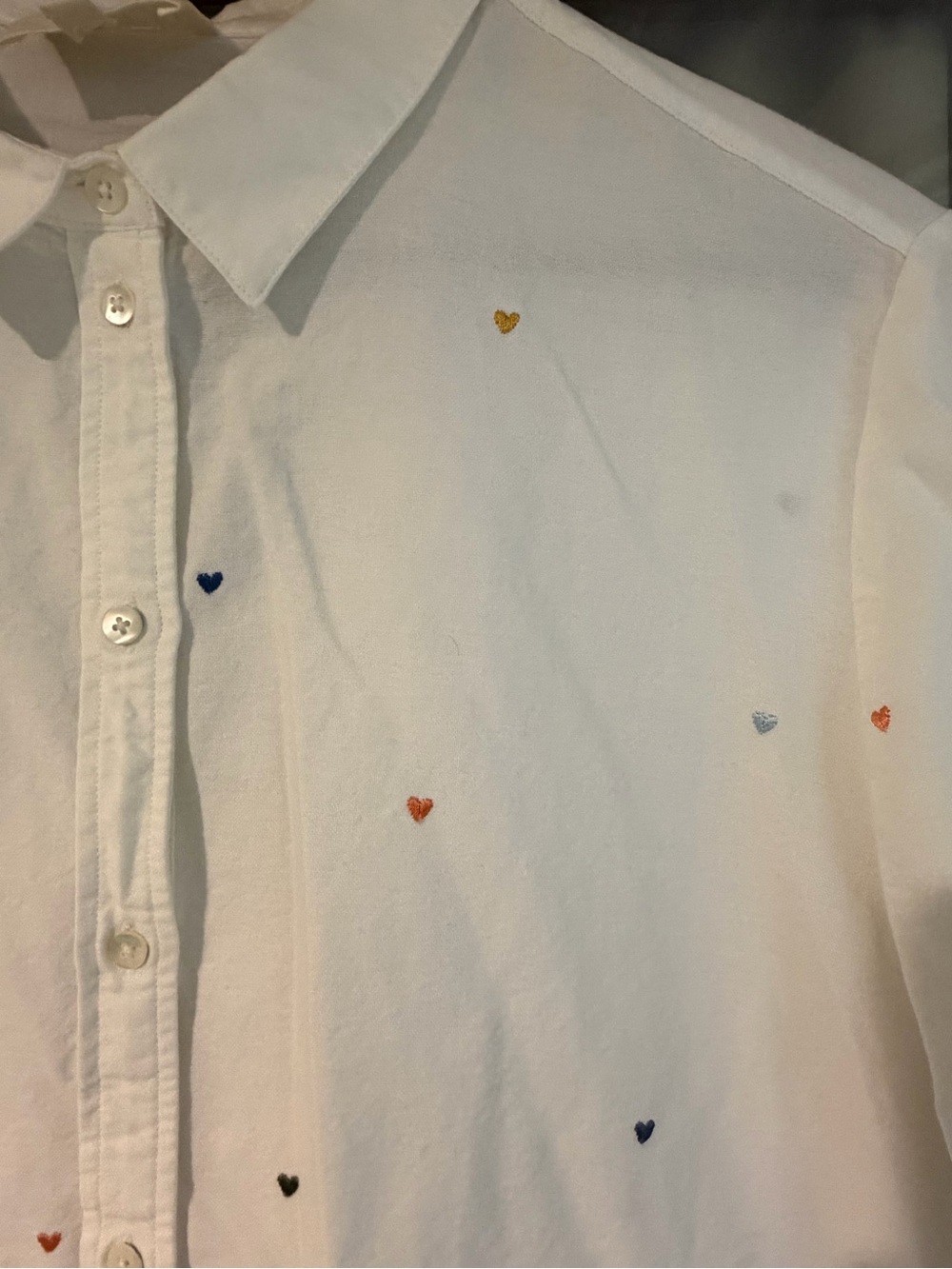 Sezane Tomboy shirt - multicolor embroidered flowers